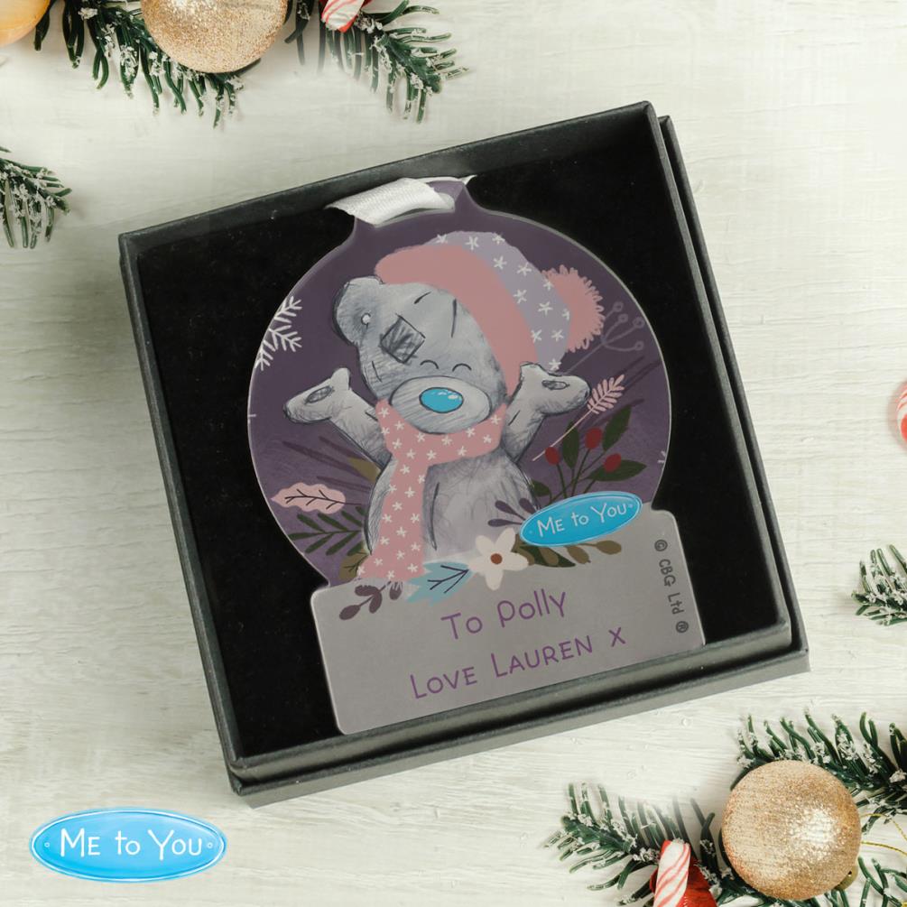 Personalised Me to You Cosy Winter Acrylic Snowglobe Decoration Extra Image 3